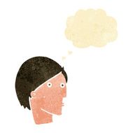cartoon surprised face with thought bubble N2