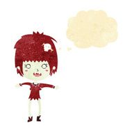 cartoon vampire girl with thought bubble N14