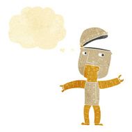 cartoon funny robot with thought bubble N4