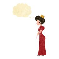 cartoon princess with thought bubble N6