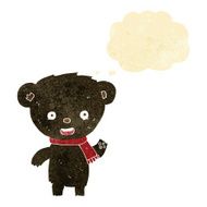 cartoon cute black bear with thought bubble N2