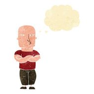 cartoon tough guy with thought bubble N2