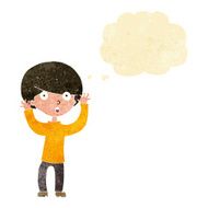 cartoon startled boy with thought bubble N2