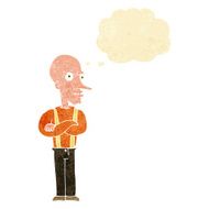 cartoon mean old man with thought bubble N2