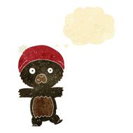 cartoon cute black bear with thought bubble N3