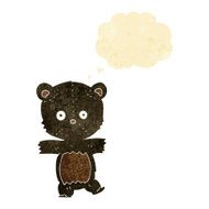 cartoon cute black bear with thought bubble N4