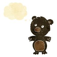 cartoon funny teddy bear with thought bubble