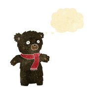 cartoon cute black bear with thought bubble N6