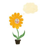 cartoon flower with thought bubble N2