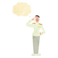 cartoon military man in dress uniform with thought bubble N2