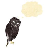 cartoon owl with thought bubble