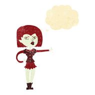 cartoon vampire girl giving thumbs up with thought bubble N2