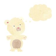 cartoon funny teddy bear with thought bubble N2