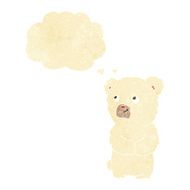 cartoon polar bear cub with thought bubble N7