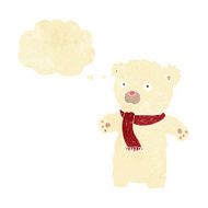 cartoon cute polar bear with thought bubble N5