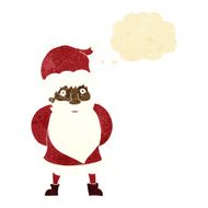 cartoon santa claus with thought bubble N4