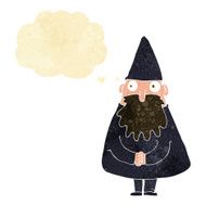 cartoon wizard with thought bubble