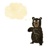 cartoon black bear with thought bubble