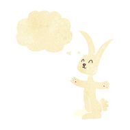 cartoon rabbit with thought bubble N4