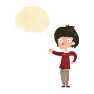 cartoon happy woman with thought bubble N18