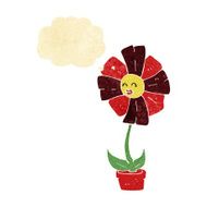 cartoon flower with thought bubble N3