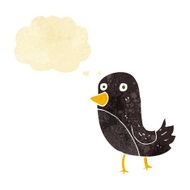 cartoon bird with thought bubble N3