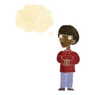 cartoon nervous man with thought bubble N14