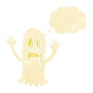 cartoon spooky ghost with thought bubble N2