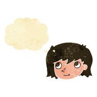 cartoon female face with thought bubble N14