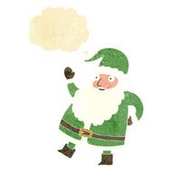 funny waving santa claus cartoon with thought bubble N4