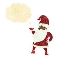 cartoon santa claus with thought bubble N6
