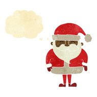 cartoon santa claus with thought bubble N7