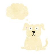 cartoon happy dog with thought bubble N4