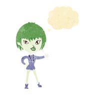 cartoon vampire girl with thought bubble N20