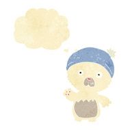 cartoon cute teddy bear in hat with thought bubble N2