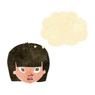 Cartoon Annoyed Woman With Thought Bubble N14