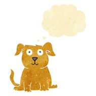 cartoon happy dog with thought bubble N5