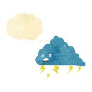 cartoon thundercloud with thought bubble