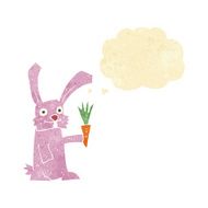 cartoon rabbit with carrot thought bubble