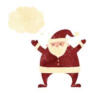 cartoon santa claus with thought bubble N8