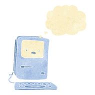 cartoon old computer with thought bubble N2