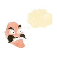 cartoon angry old man with thought bubble N15