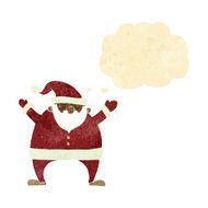 cartoon santa claus with thought bubble N9