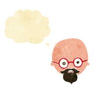 cartoon shocked man with beard thought bubble N3