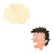 cartoon excited boy with thought bubble N13