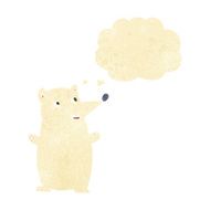 funny cartoon polar bear with thought bubble