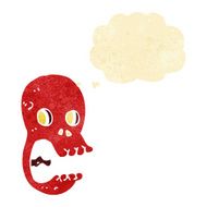 funny cartoon skull with thought bubble N2