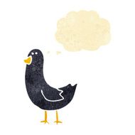 cartoon bird with thought bubble N4