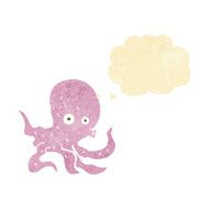 cartoon octopus with thought bubble