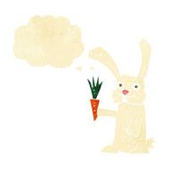 cartoon rabbit with carrot thought bubble N2